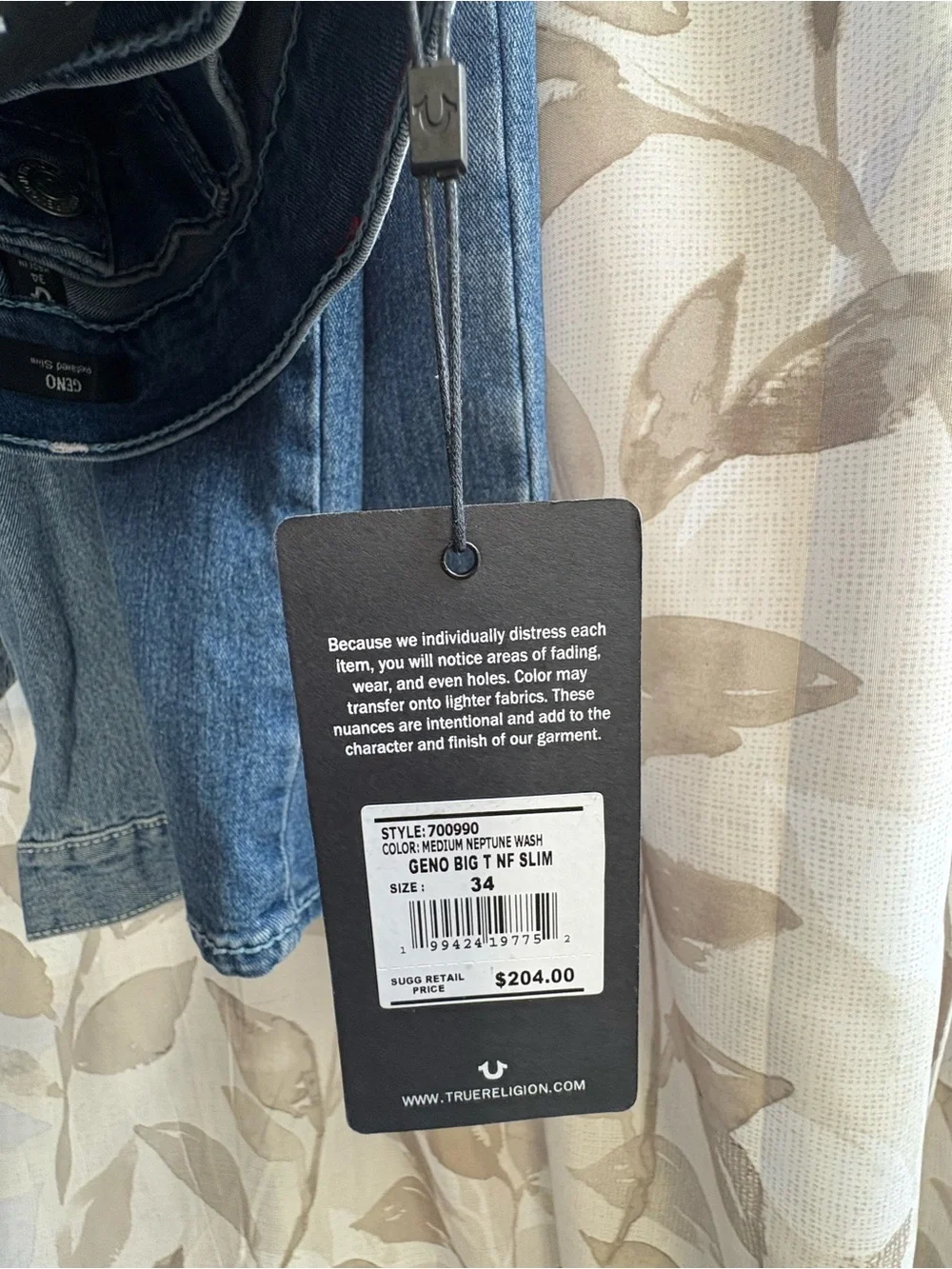 True Religion Light Blue Denim Jacket and Jeans Set